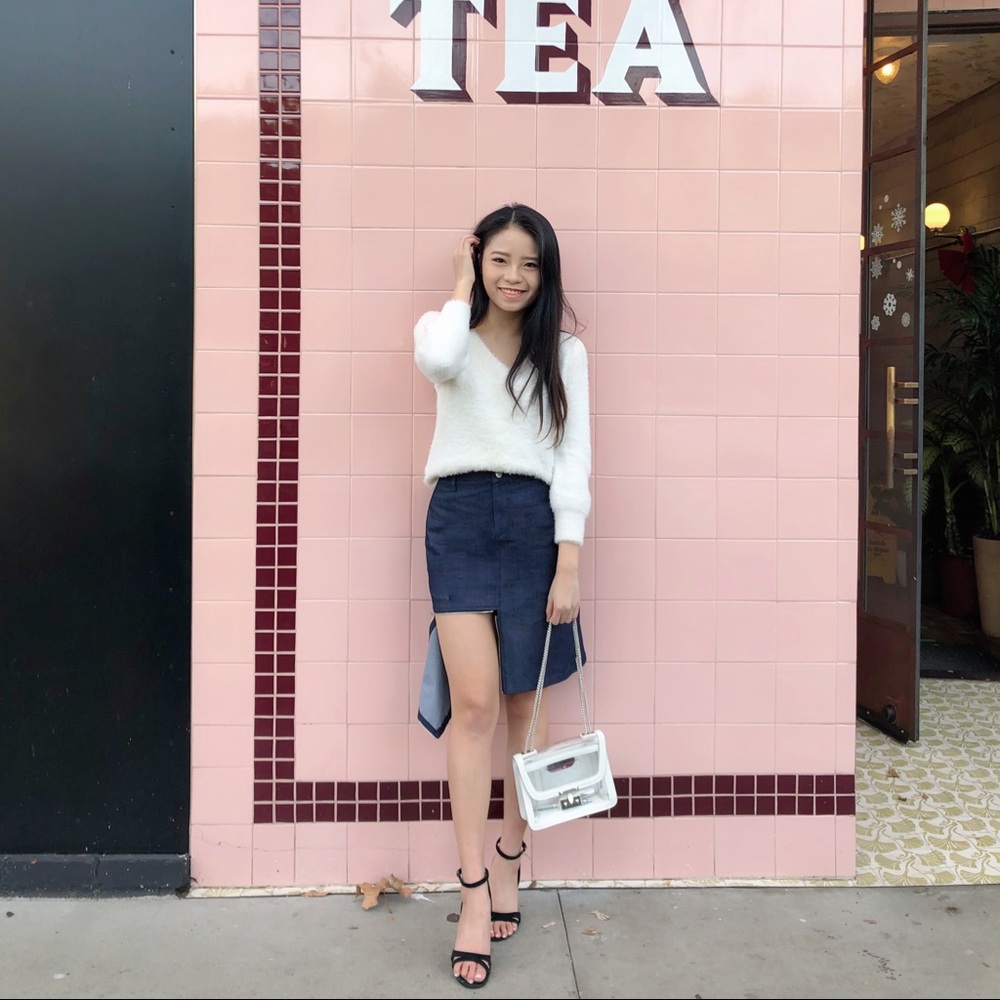 Denim Zipper Opening Skirt